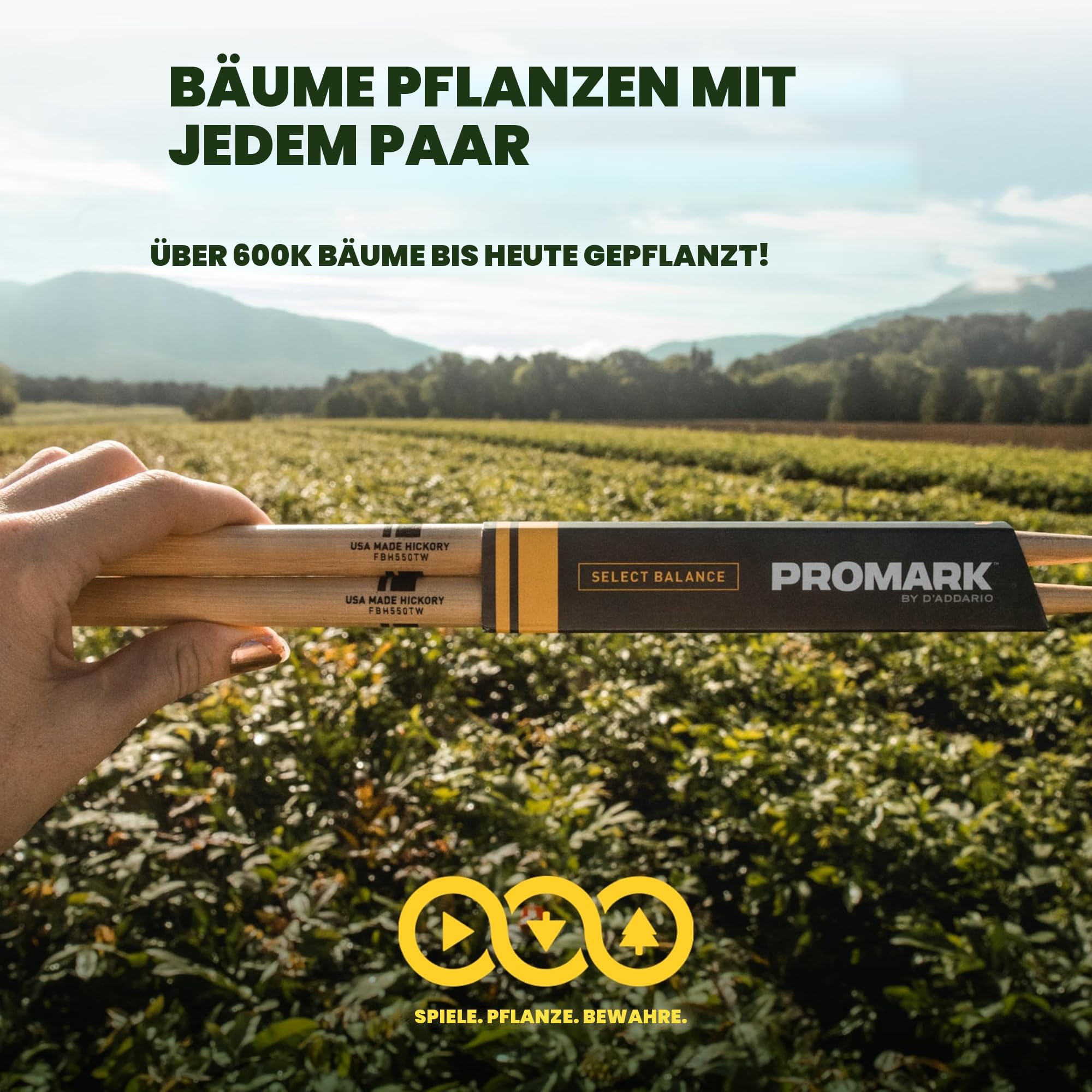 ProMark Drumsticks - Klassischer Vorwärts Hickory 5A Schlagzeugsticks - Holz Sticks für Erwachsene & Jugendliche - Ovale Holzspitze - Kaufe 3 Paare, Erhalte 1 Gratis