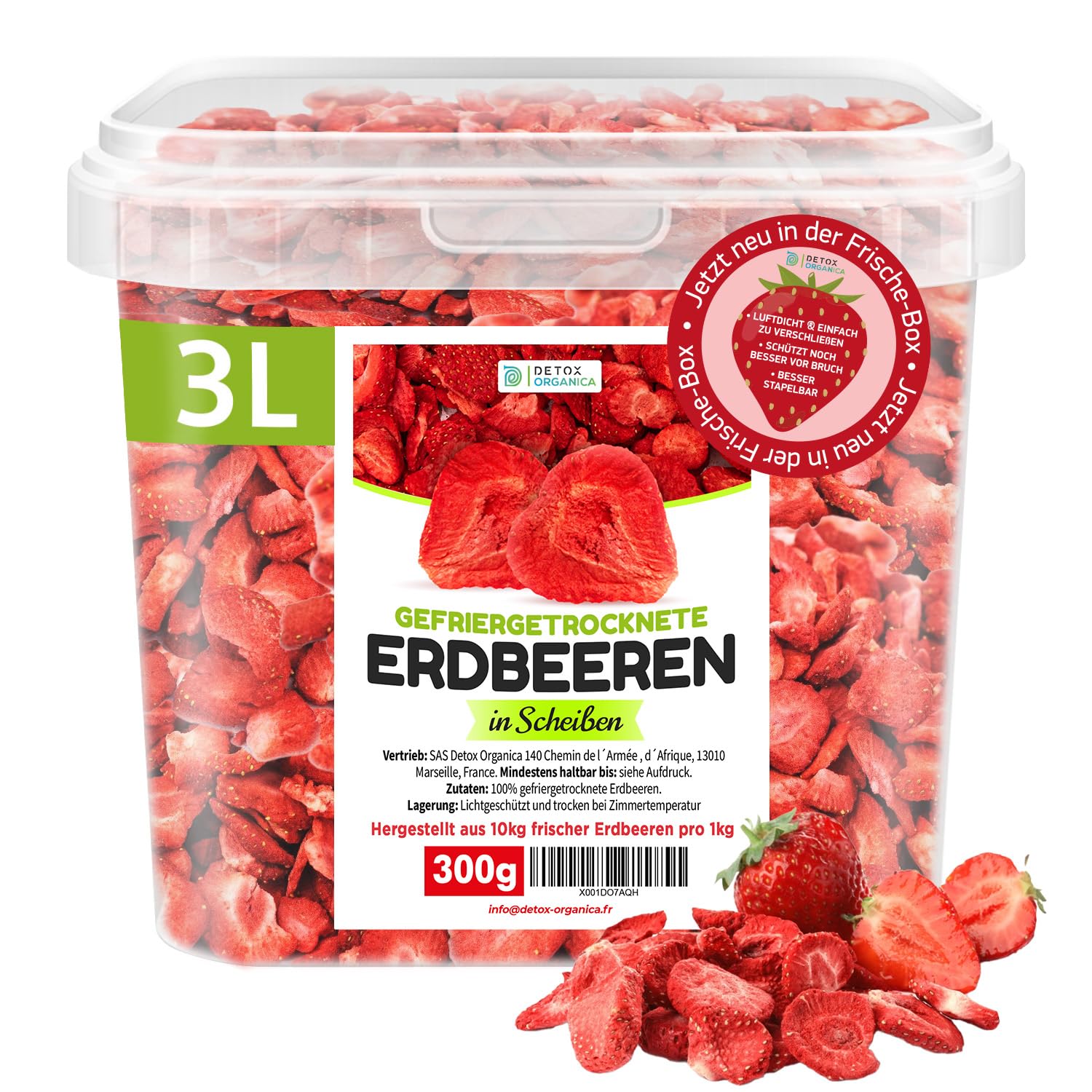 Detox Organica Gefriergetrocknete Erdbeeren (300 g)