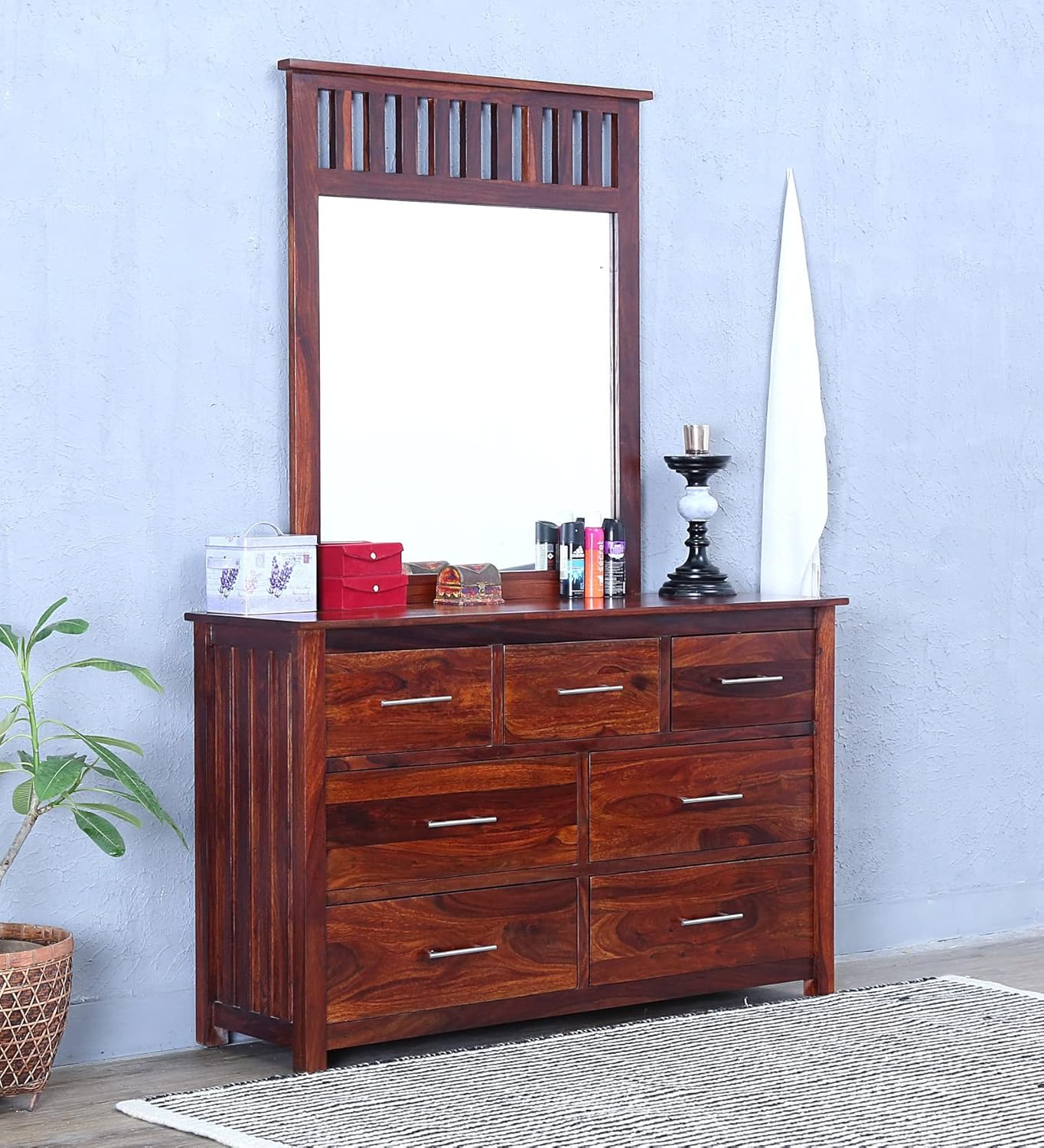 Krishna Wood Decor Dressing Table With 7 Drawer Beautiful Dressing Table Organizer
