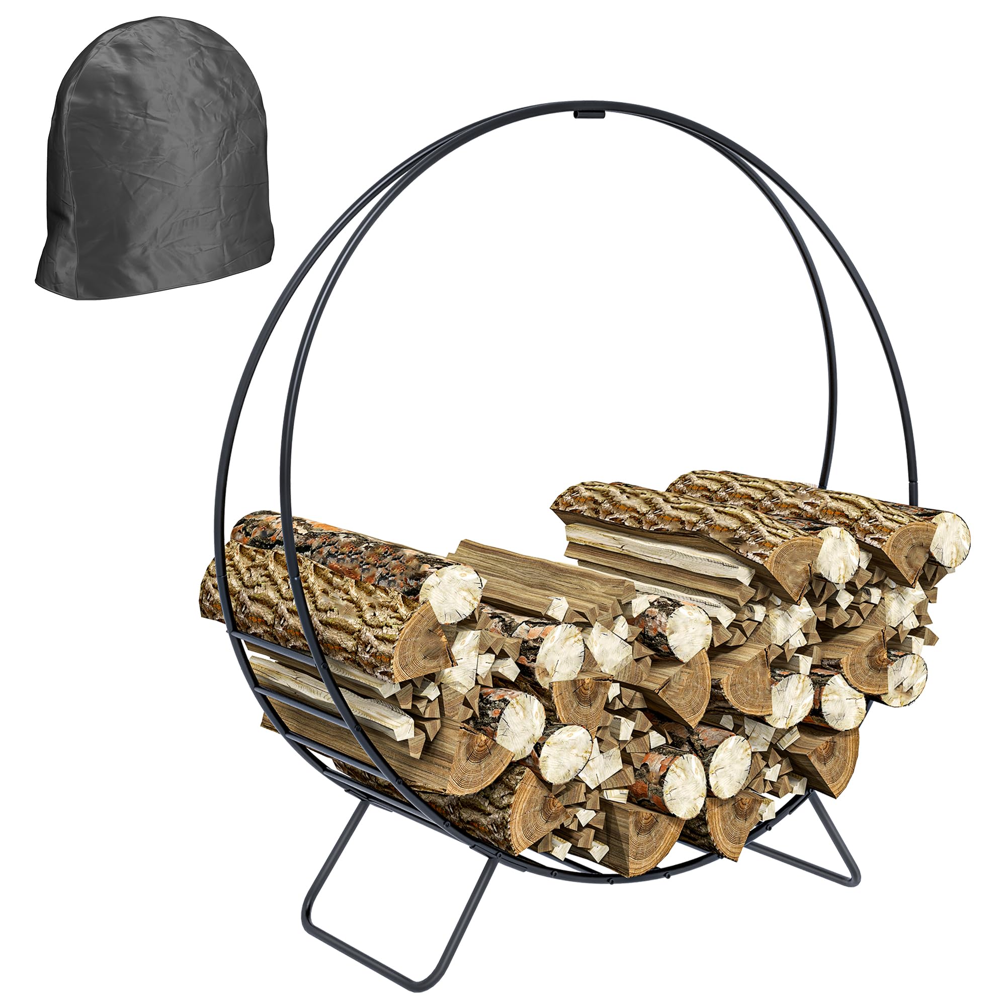 Amazon.com : Outsunny 40 Inch Firewood Rack Outdoor Indoor with