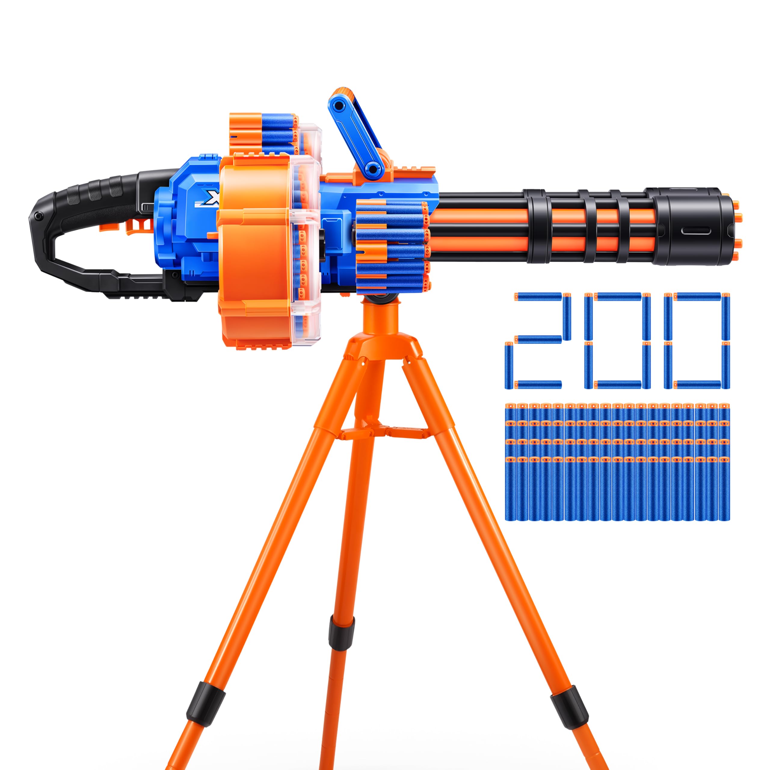 XSHOT Insanity Dart Storm con 200 Dardi Air Pocket Technology di ZURU – Blaster motorizzato con doppio motore e canne rotanti, treppiede, giocattolo da esterno per ragazzi, ragazze, 8 anni