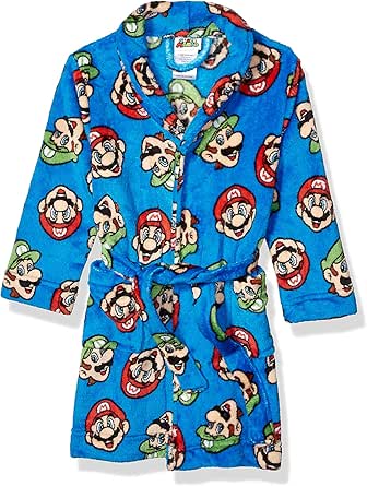 SUPER MARIO Brothers Boys' Little Nintendo Luxe Plush Robe, Game face ...