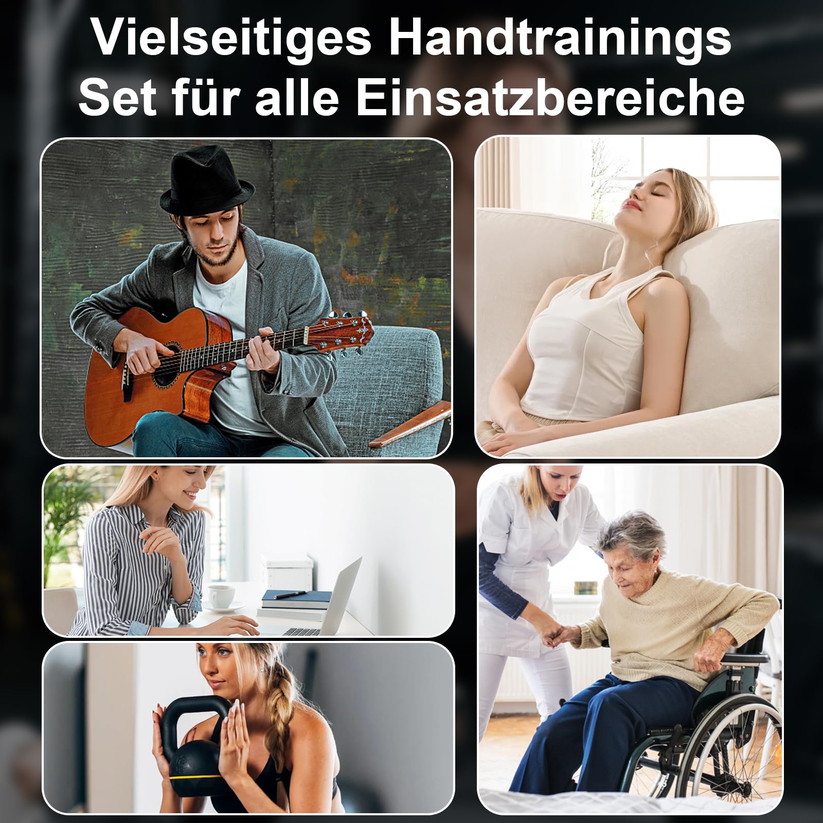 Hand Grip Molla Avambraccio Gripper - Pacco da 5, Attrezzo per Esercitare Le Dita, Finger Stretcher,Attrezzo di Muscolazione Regolabile per Rinforzo Muscolare, Riabilitazione e Fitness