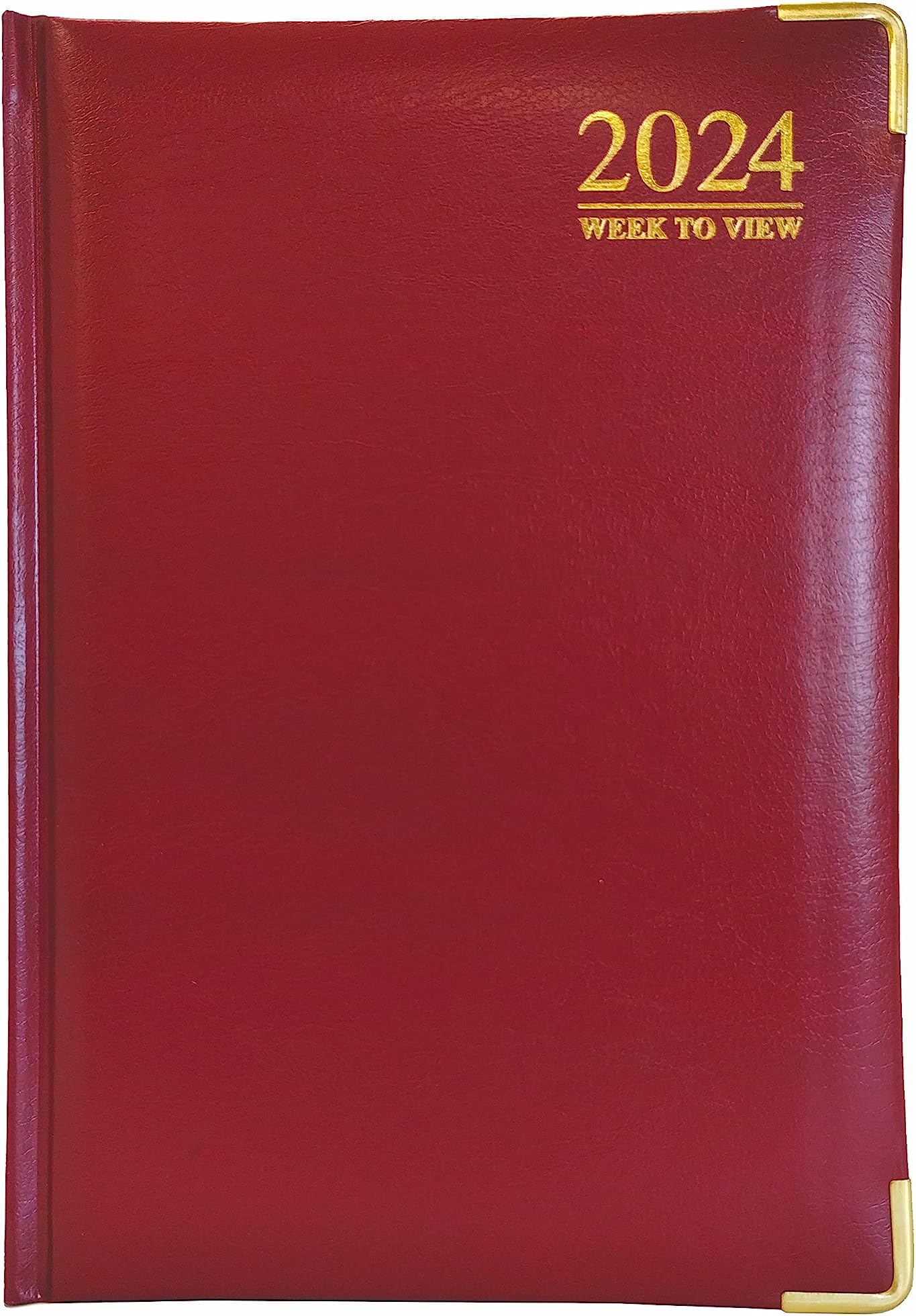 G4 2024 Red A5 Week to View Diary Hardback Cover 70GSM Paper for