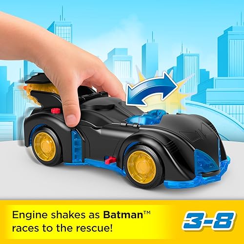 Miniatura 2 de Fisher-Price Imaginext DC Super Friends Batman Toy Shake & Spin Batmobile con figura posable para jugar a niños a partir de 3 años