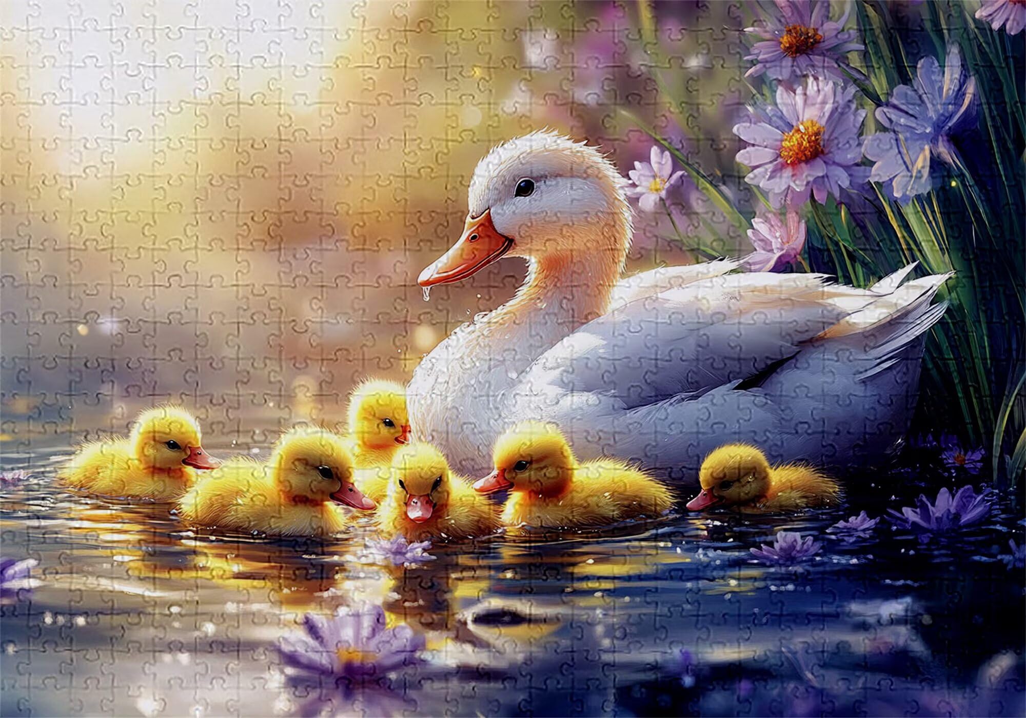 Puzzle 3000 sztuk kaczka puzzle dla dorosłych kwiaty 122 x 81 cm unikalne rzemiosło klasyczne 3D drewniana układanka do rodzinnych gier biznesowych, układanka zrób to sam do dekoracji ścian domu