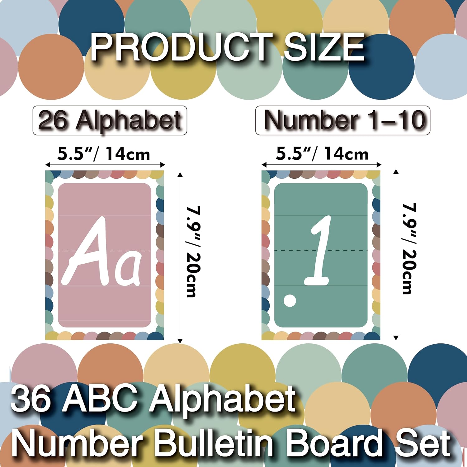 YIYDONG 36 Alphabet ABC Bulletin Board Set for Preschool English Posters Kindergarten Elementary Classroom Wall Decor Nursery Homeschool Supplies (Bohemia) image 3