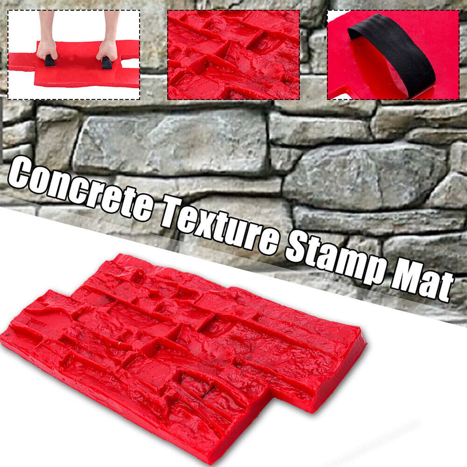 Cobble Stone Floppy imprint Texture Decorative Concrete Cement Stamp Mat US