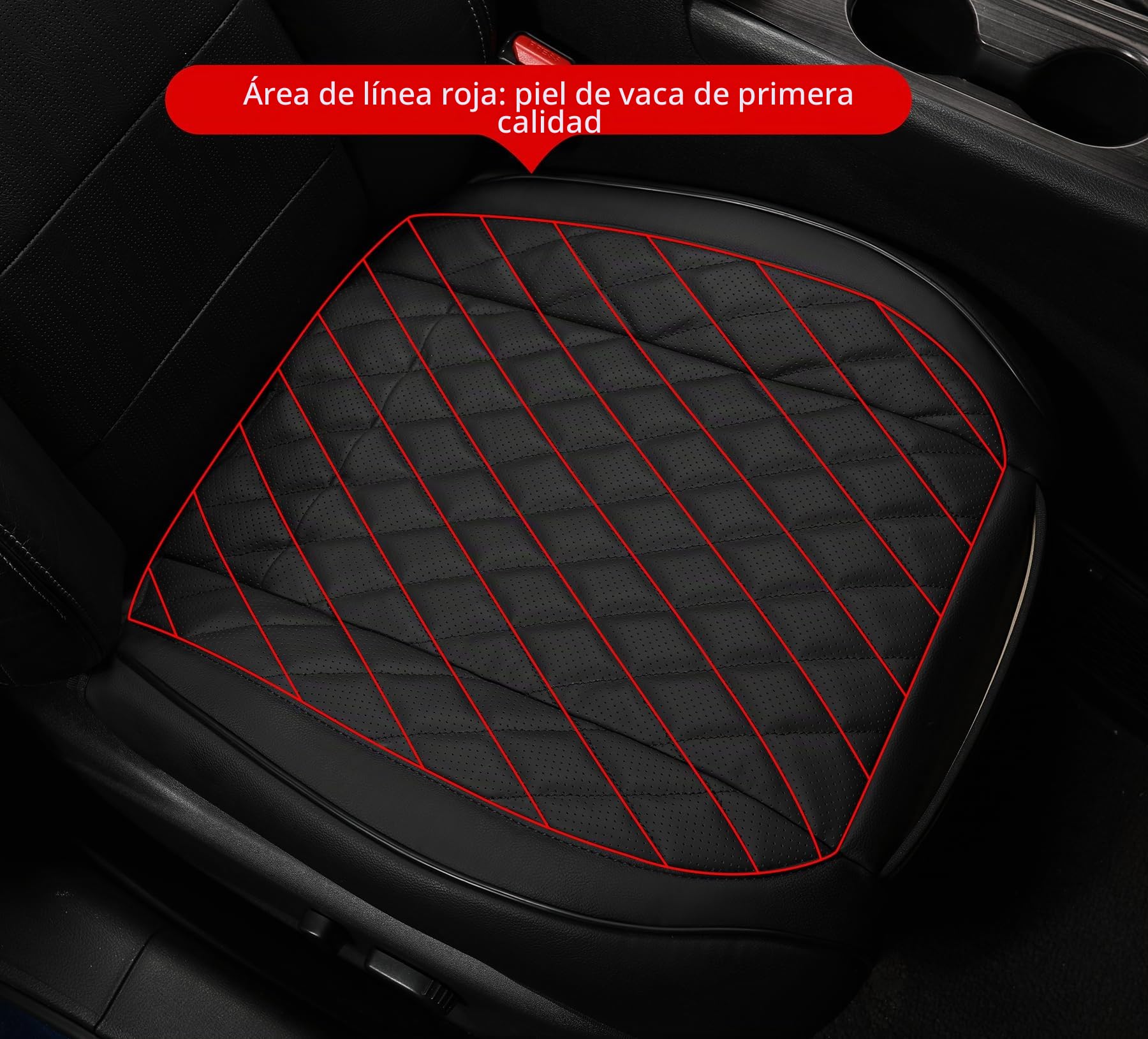Guero Genuino Piel de Vaca Funda Asiento Coche,Protector Funda Asiento Coche Delantero,Es Compatible con la mayoría de los vehículos de la categoría A en adelante(Negro,1p)