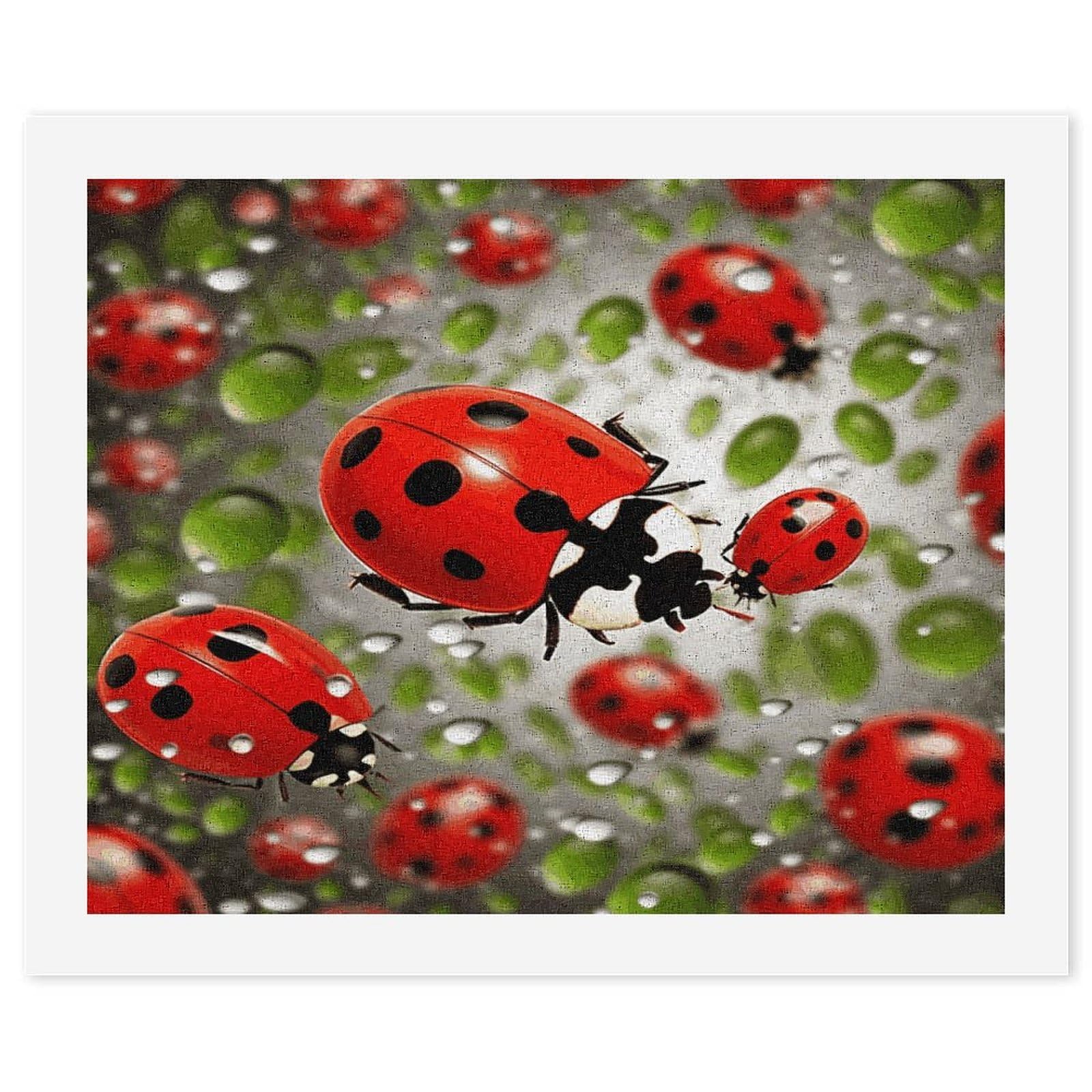 MUSM DIY Digital Painting Ladybug Paint by Numbers Kit for Adults Canvas Digital Oil Painting Kit for Beginners Easy Paintings by Numbers for Home Wall Decoration