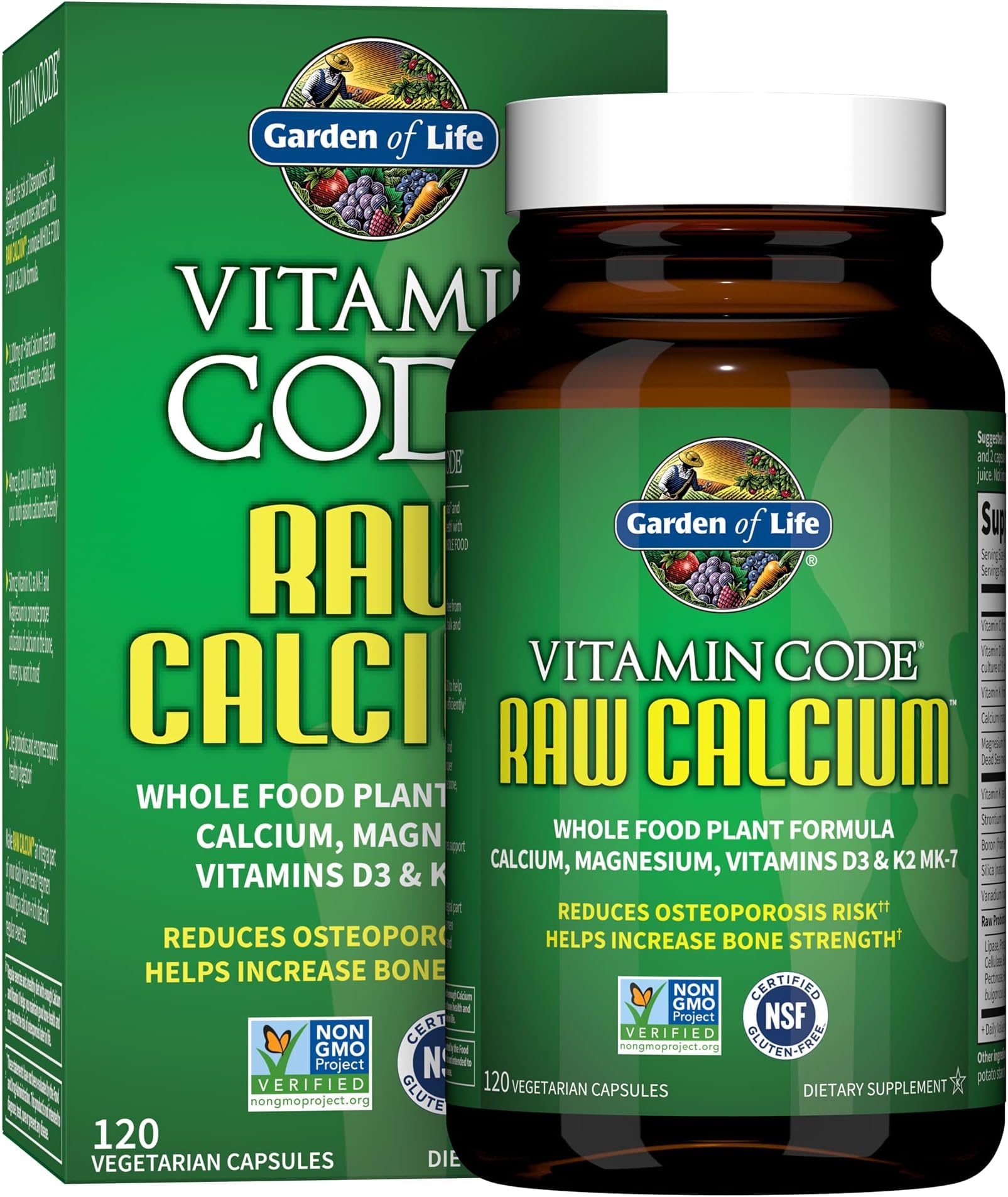 Garden of Life Vitamin Code Raw Calcium Supplement, Capsules 120 Count (Pack of 6)