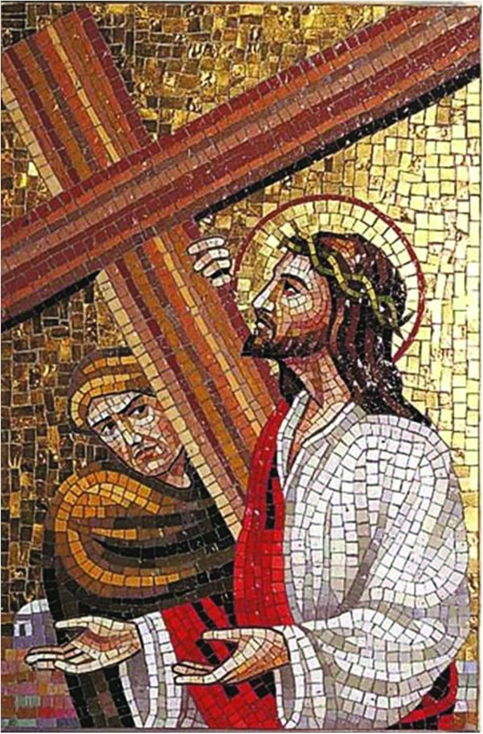 The Crucifixion Of Jesus Christ Mosaic Icon | Alluring Mosaics Art | Marble Masaics By Mosaics Lab | Handcrafted Marble | This Masterpiece Is Great As Wall Art | Perfect For Any Office, Living Room.