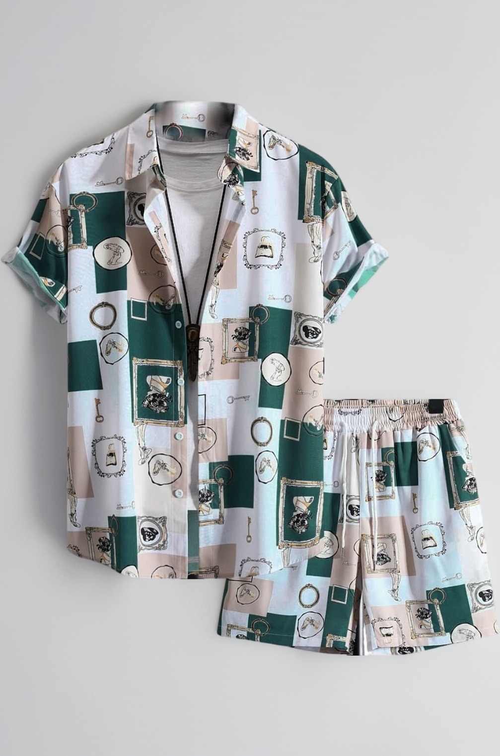 DHRUVI TRENDZ Co Ord Set for Men | Trendy Night Dress for Boys | T-Shirt and Shorts Combo for Lounge | Stylish Summer and Travel Wear |Men's Matching Two-Piece for Vacation