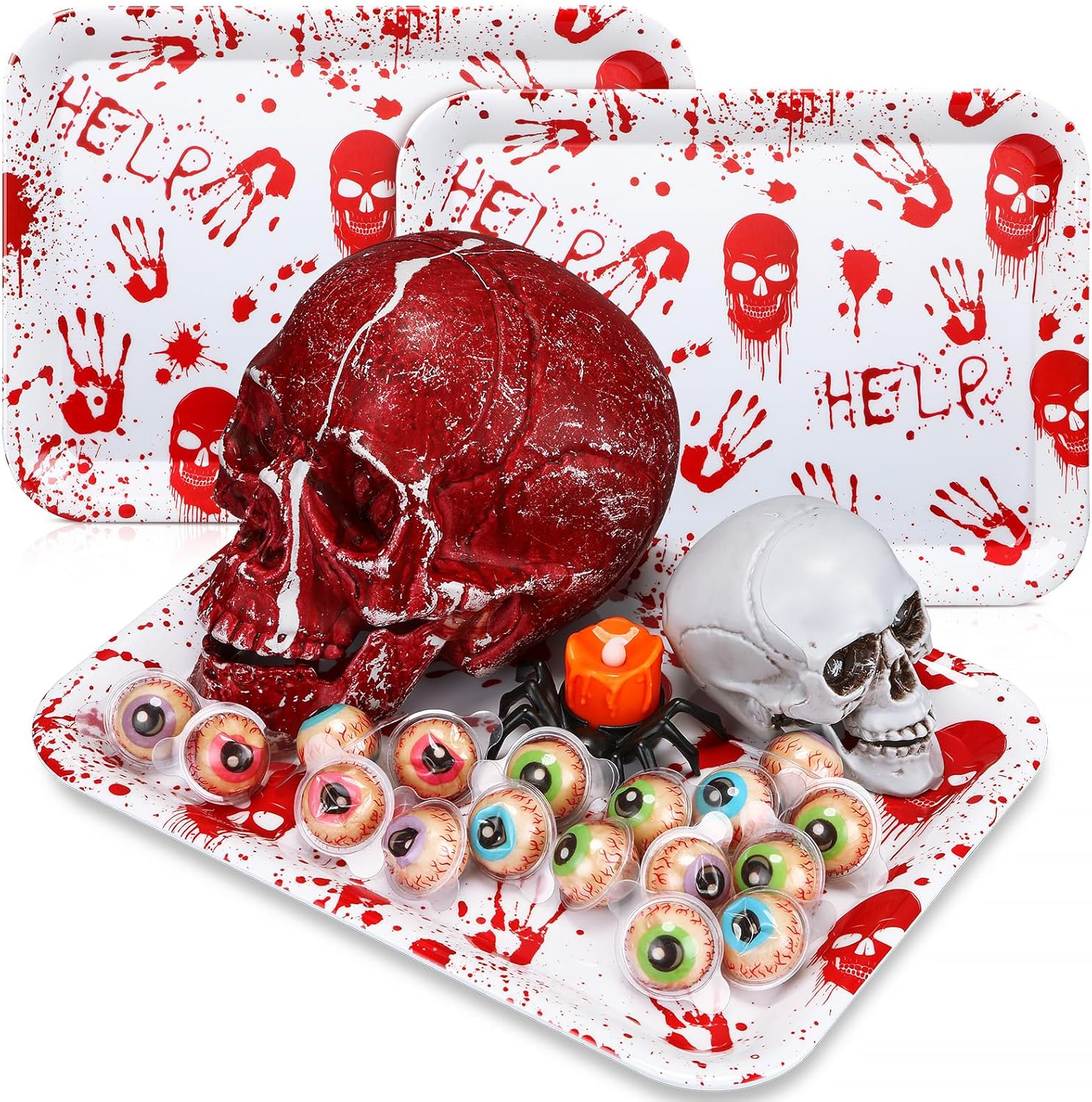 Jingmore 3 Pack Halloween Serving Trays 13 x 10 Inch