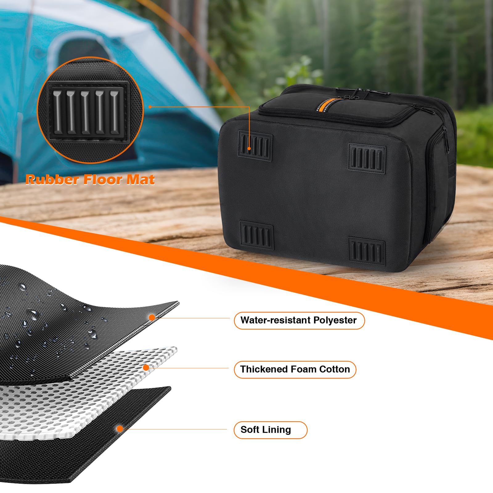 Tragbare Tragetasche, kompatibel mit Jackery Explorer 500 V2, wasserdichte Reisetasche Aufbewahrungstasche mit Taschen für Powerstation Solargenerator, Ladekabel und Zubehör