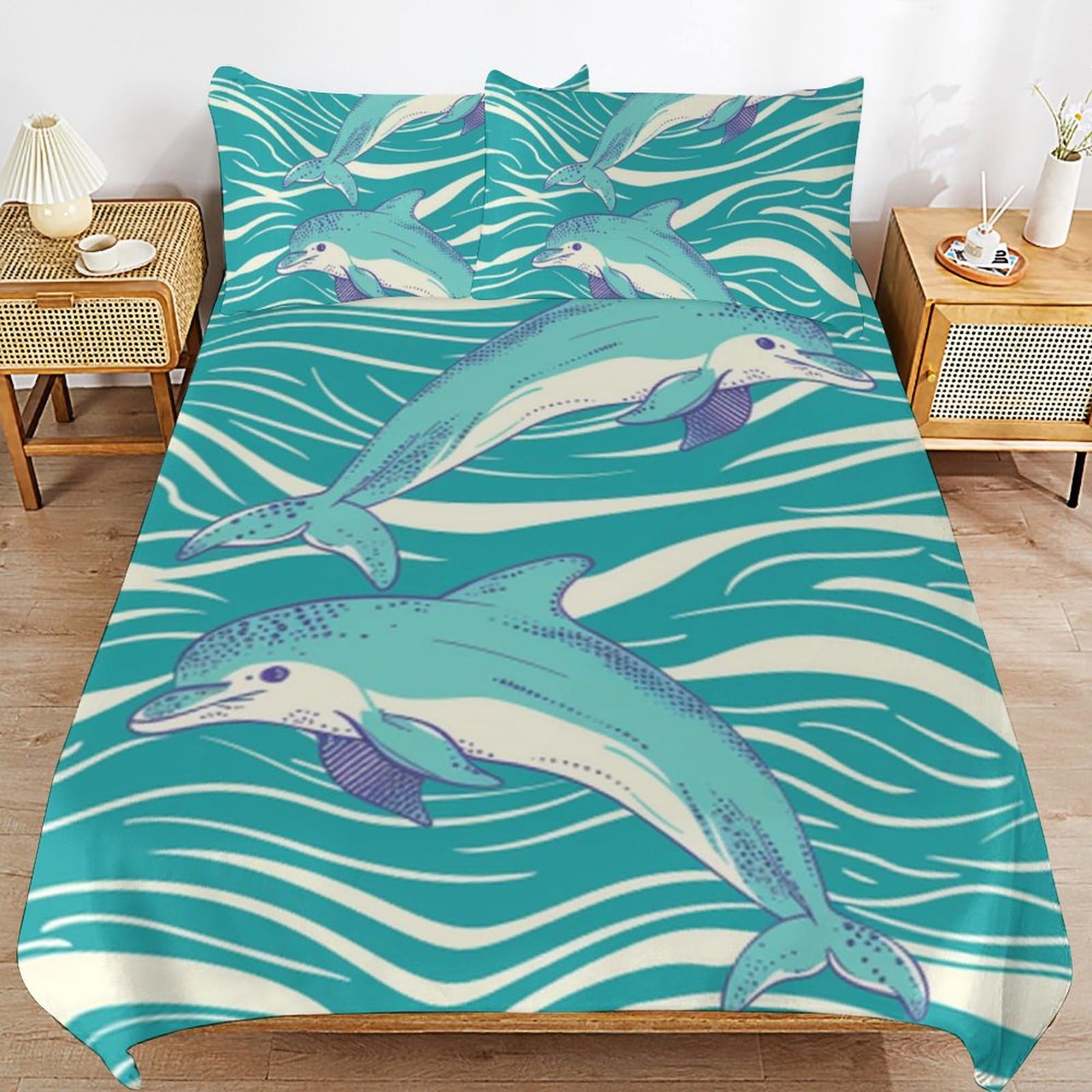 Funda nórdica de animales marinos para cama de 135x200 ideal para habitaciones infantiles