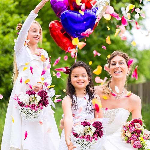 Miniatura 9 de Boao Cestas de boda con mango blanco, 2 paquetes (5.90 x 4.72 x 4.33 pulgadas)