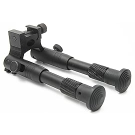 JINSE Tactical Bipod Picatinny Rail Foldable Rubber Feet Center Height 6.5-7.5 with Adapter