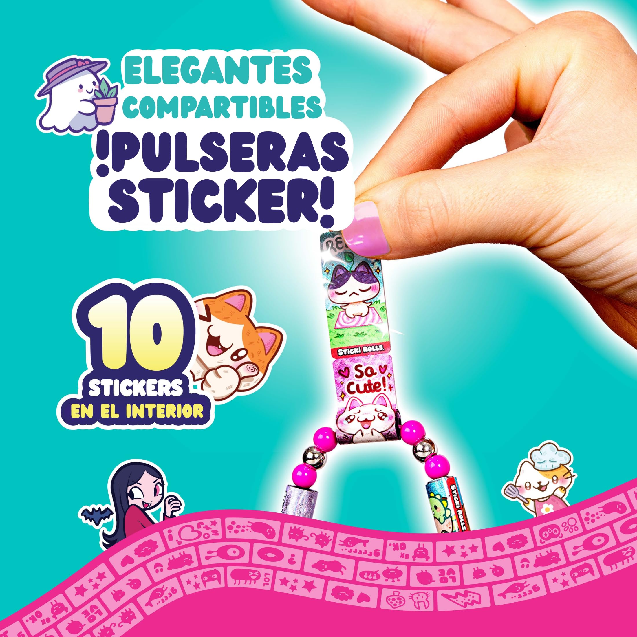 Ravensburger SkyCastle - Sticki Rolls Serie 2: Pulsera | Pulsera para Niña a partir de 5 años| Kit Pulseras Con 70 Pegatinas Infantiles | Regalos Niña 5 Años O Más, colores surtidos
