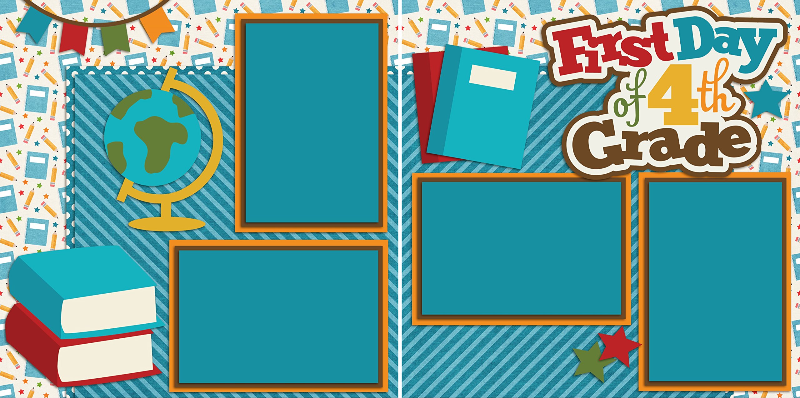 Pierwszy dzień szkoły PREK - 5. zestaw do scrapbookingu - 8 układów podwójnych stron