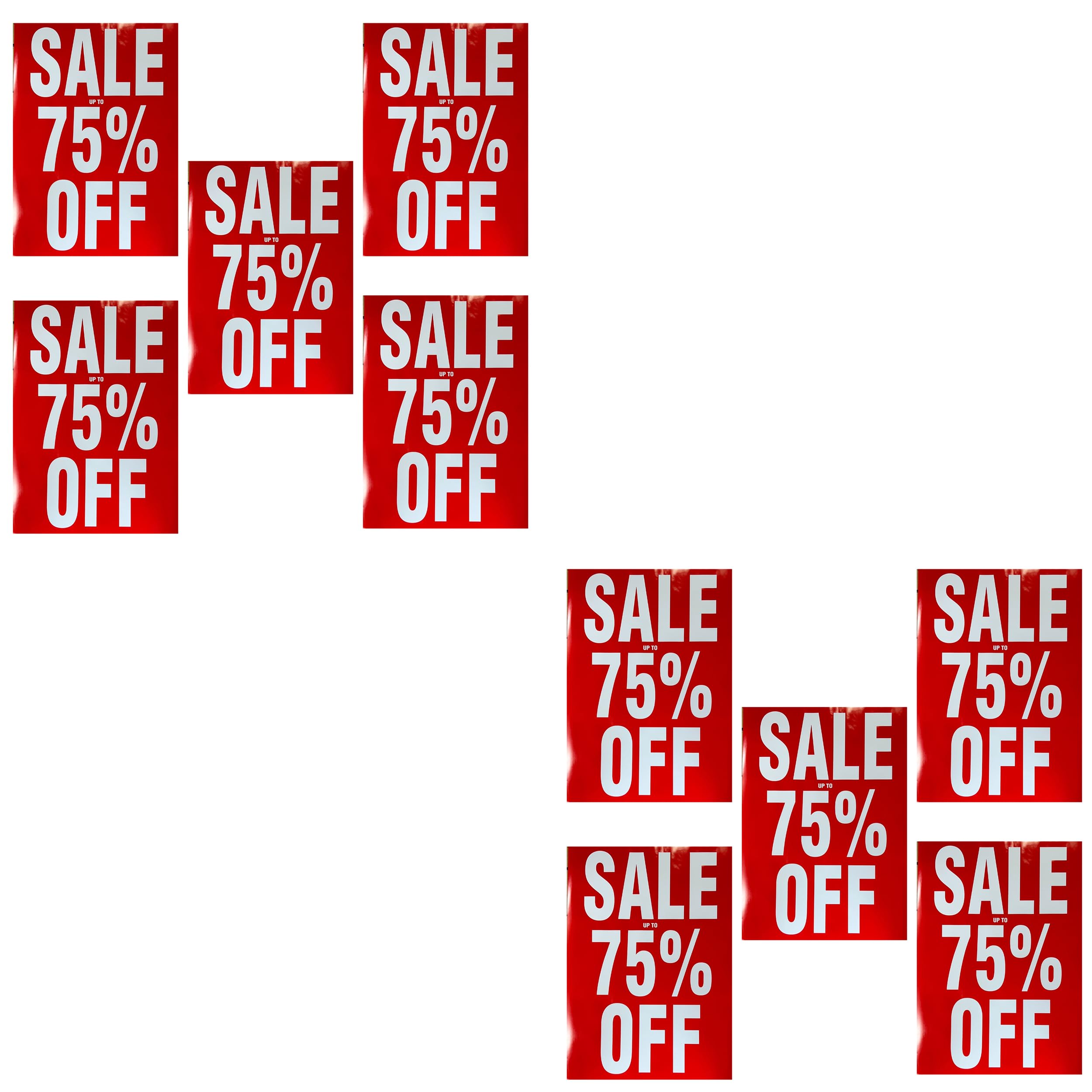 SALE UPTO 75 PER OFF Printed Sale Posters Window Display Sign/BANNERS/Advertising Business Shop Sign Shop Display Window Banner Reusable Posters Size A1 (10 X POSTER 75 PER OFF)