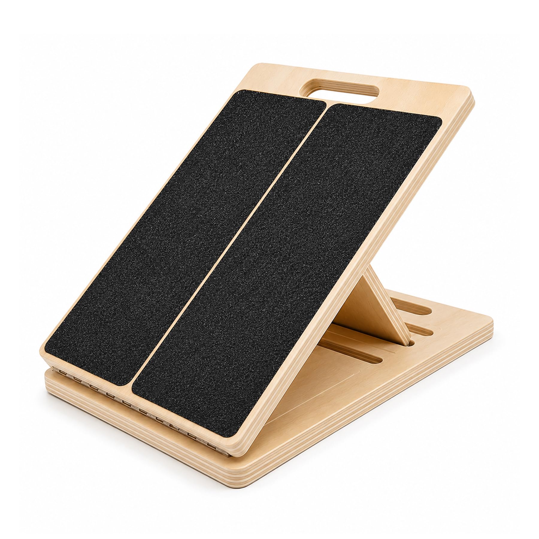 Poignée Portable Balance Board,Plaque D'inclinaison Antidérapante Réglable (5 Angles), Étireur mollets, Livré Avec 2 Paires Chaussettes Antidérapantes En Coton, Ideal für Sportb