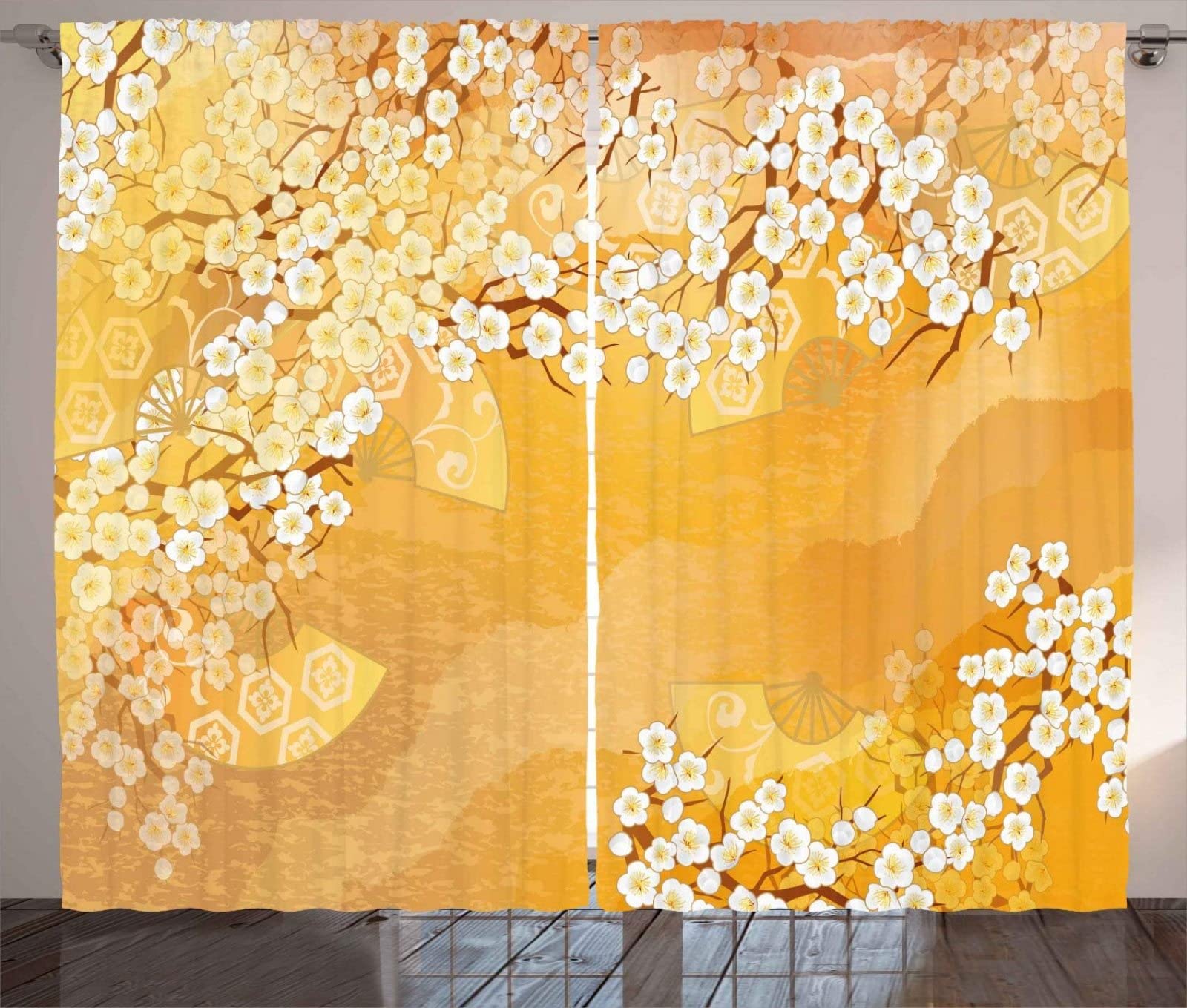 Vorhang Blickdicht Verdunklungsvorhänge Gardienen 2-SetBlume 150x166cm