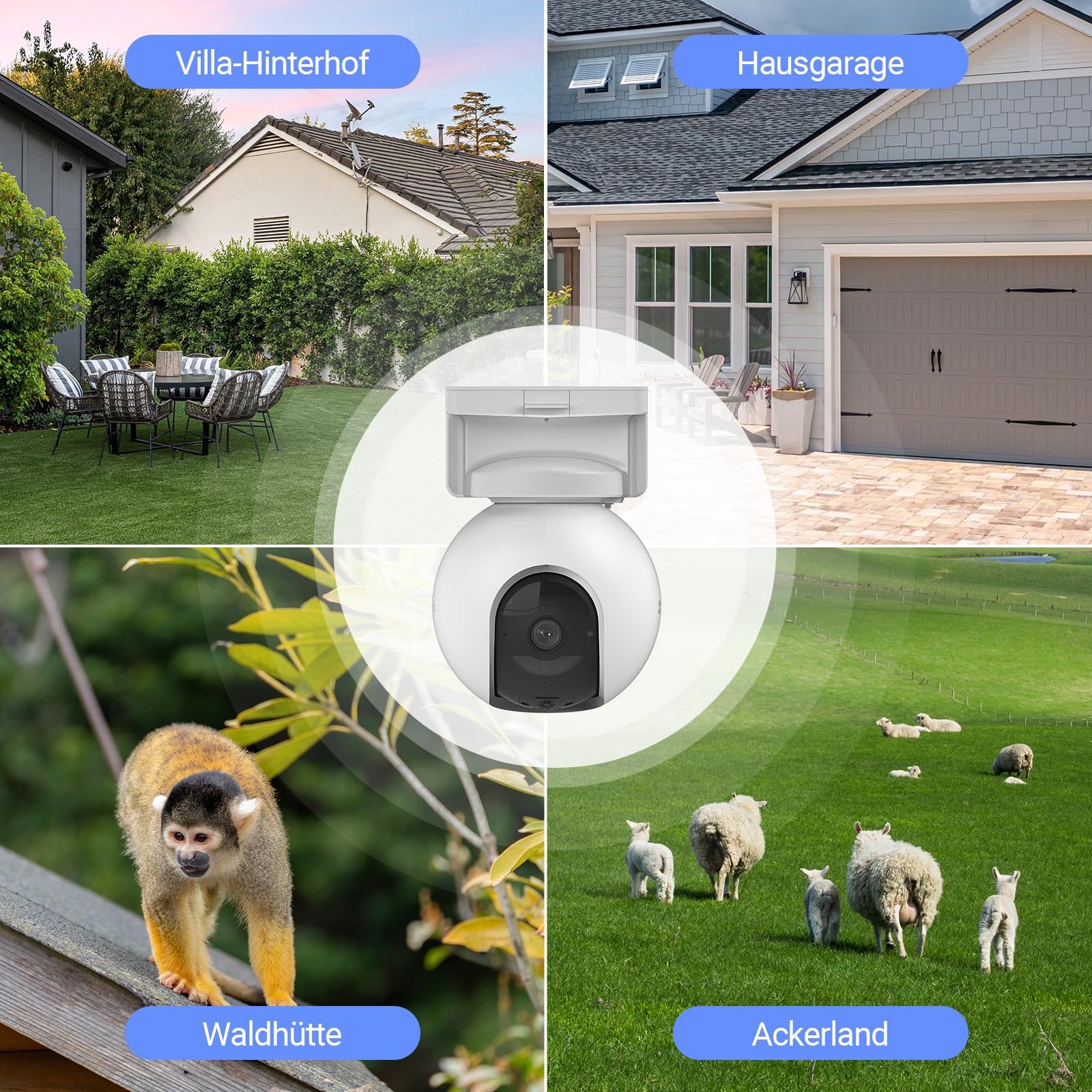 EZVIZ 4K 4G LTE Überwachungskamera Aussen Solar, 360° PTZ-Kamera mit 10400mAh Akku, 100% Kabellose, Farbnachtsicht, Person/Auto/Tiererkennung, 2-Wege-Audio, Unterstützt 4G &WiFi, EB8 Pro+8W Solarpanel