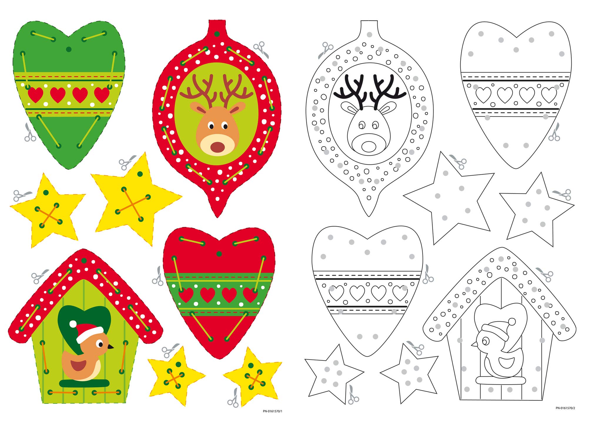 Vervaco Embroidery Kit: Cards: Christmas Decorations: Set of 2, COTTON NA, N\a