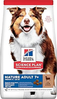Hill's Science Plan Mature Adult Senior 7+, Medium 11-25 kg, Lamb & Rice, Pack of 1 (1 x 14 kg Pack) product image