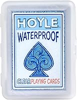 Hoyle Waterproof Clear Plastic Playing Cards Deck - Durable for Camping, Beach, Pool, Travel & Outdoor Games (1 Deck)