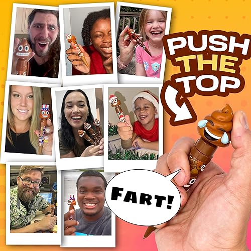 Miniatura 48 de Lapicera sonora de Emoji caca – hace 5 sonidos divertidos de gases – El amigo con gases más divertido que nunca – gracioso para fiestas de niños