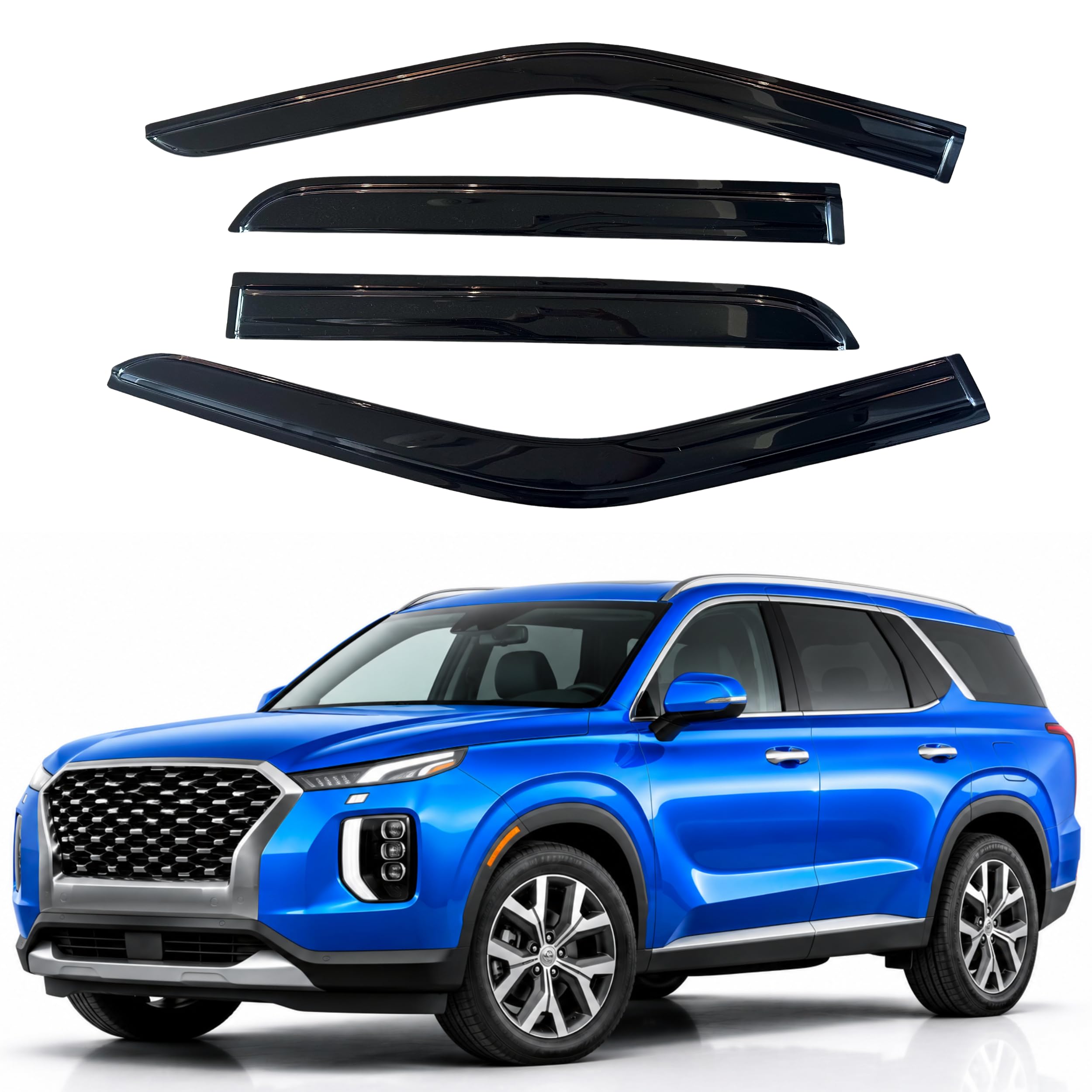 IG Window Visors Fit for 2020-2025 Hyundai Palisade, Out-Channel Rain Guards Vent Wind Deflectors 4PC, Car Accessories for 20-25 Palisade