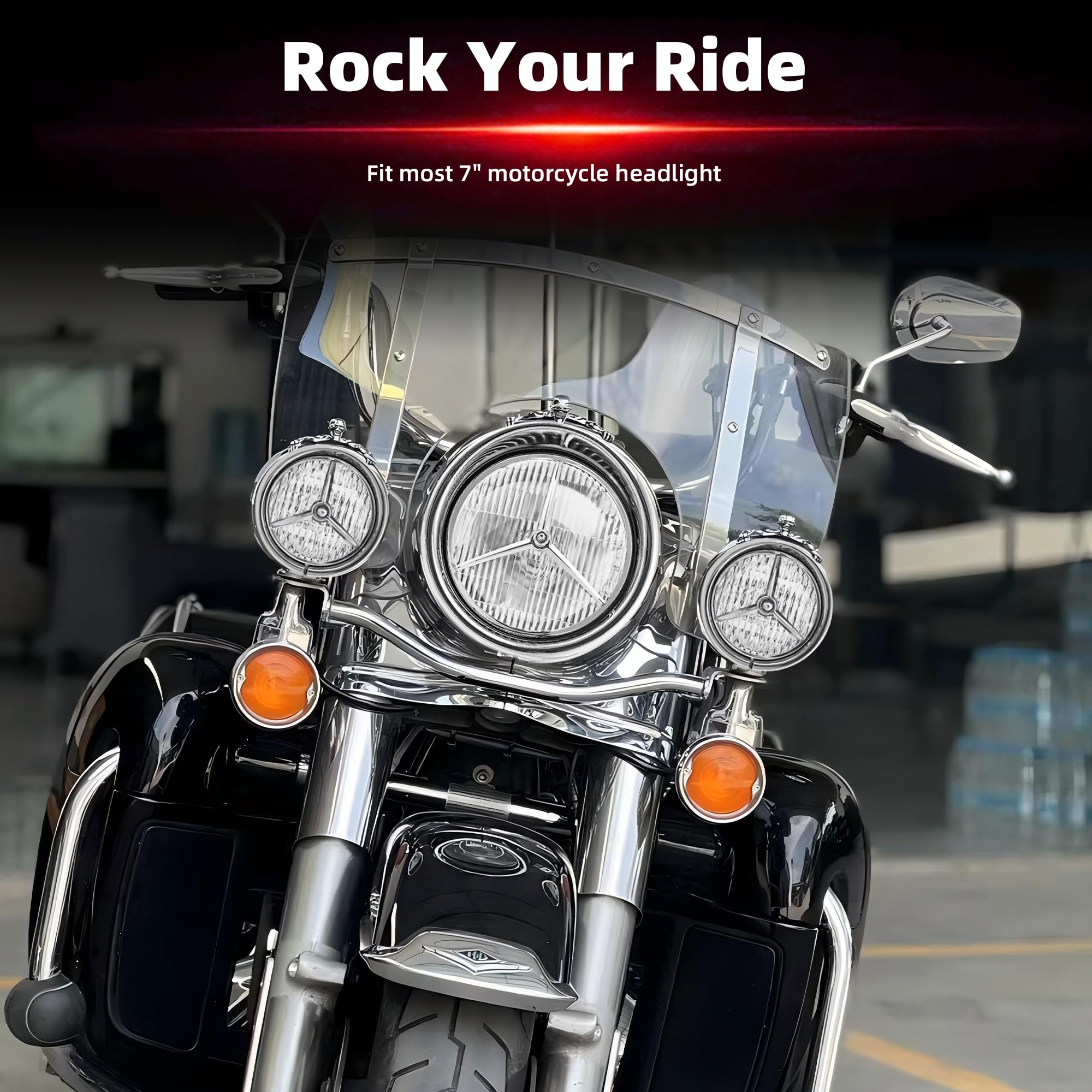 Amazon | FATECIM 7インチ オートバイ ヘッドライト トリム リング 7