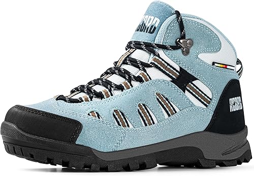 R CORD Botas de senderismo para mujer, impermeables, ligeras, botas de senderismo con soporte para el tobillo, zapatos de senderismo, botas de
