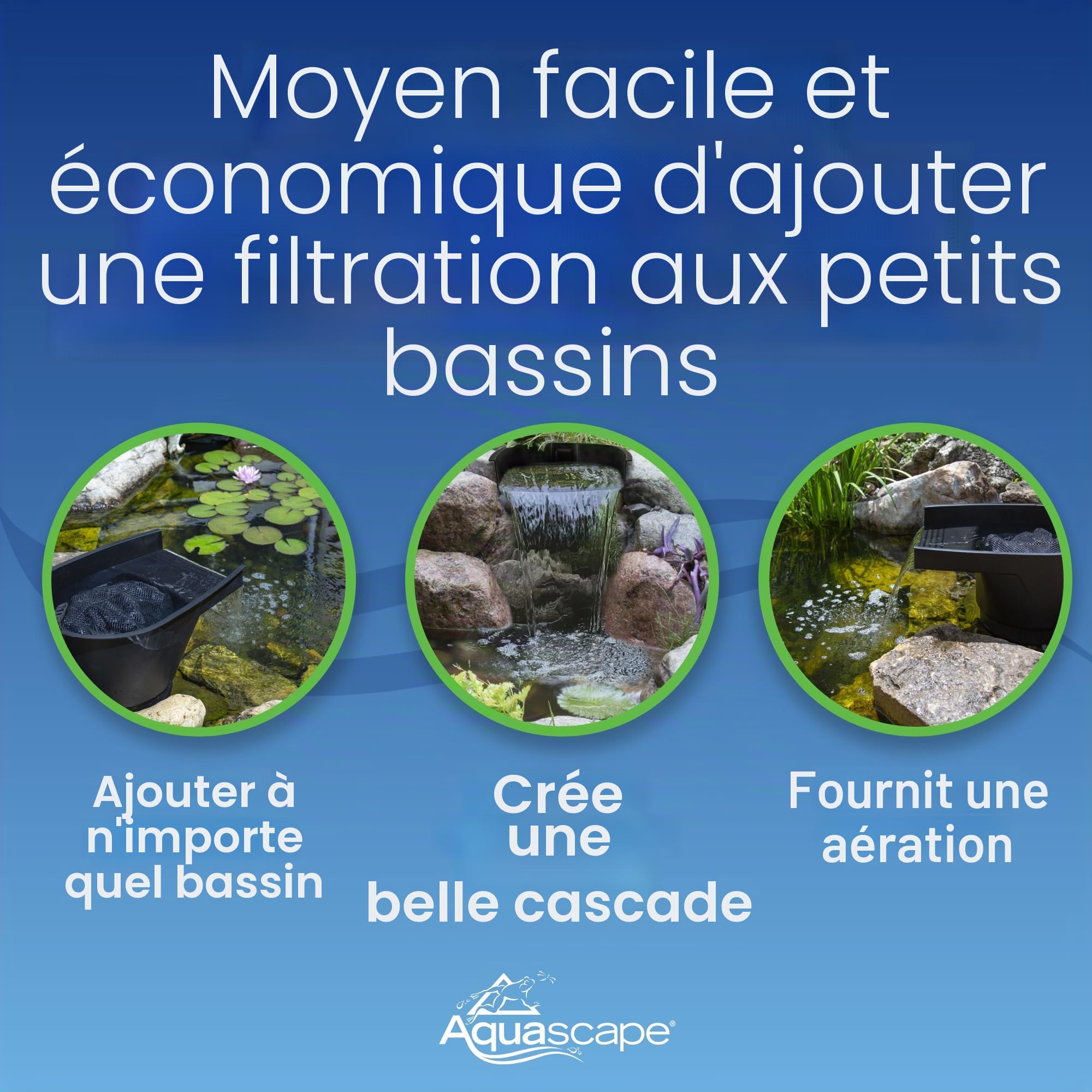 Aquascape Filtre de Bassin et Cascade, Filtration mécanique et Biologique Efficace, Compact | 77020, Noir