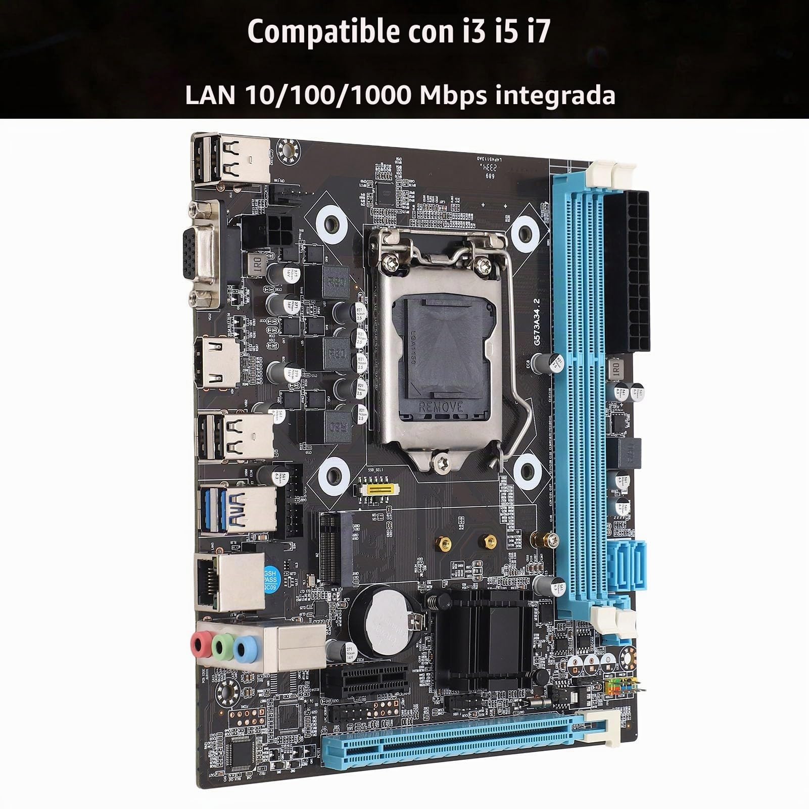 Placa Base para Juegos H81, Placa Base para PC 6Gb/s LGA 1150 de Alta Velocidad para PC de Escritorio