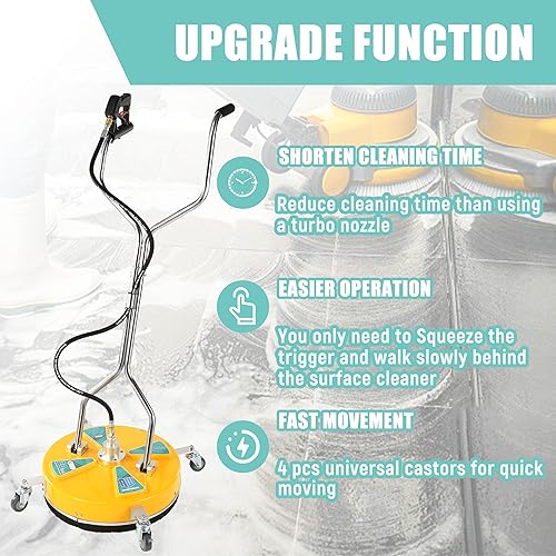 Miniatura 5 de RIDGE WASHER Limpiador de superficies de lavado a presión de 20 pulgadas, limpiador de superficies de doble mango, limpiador de superficie de