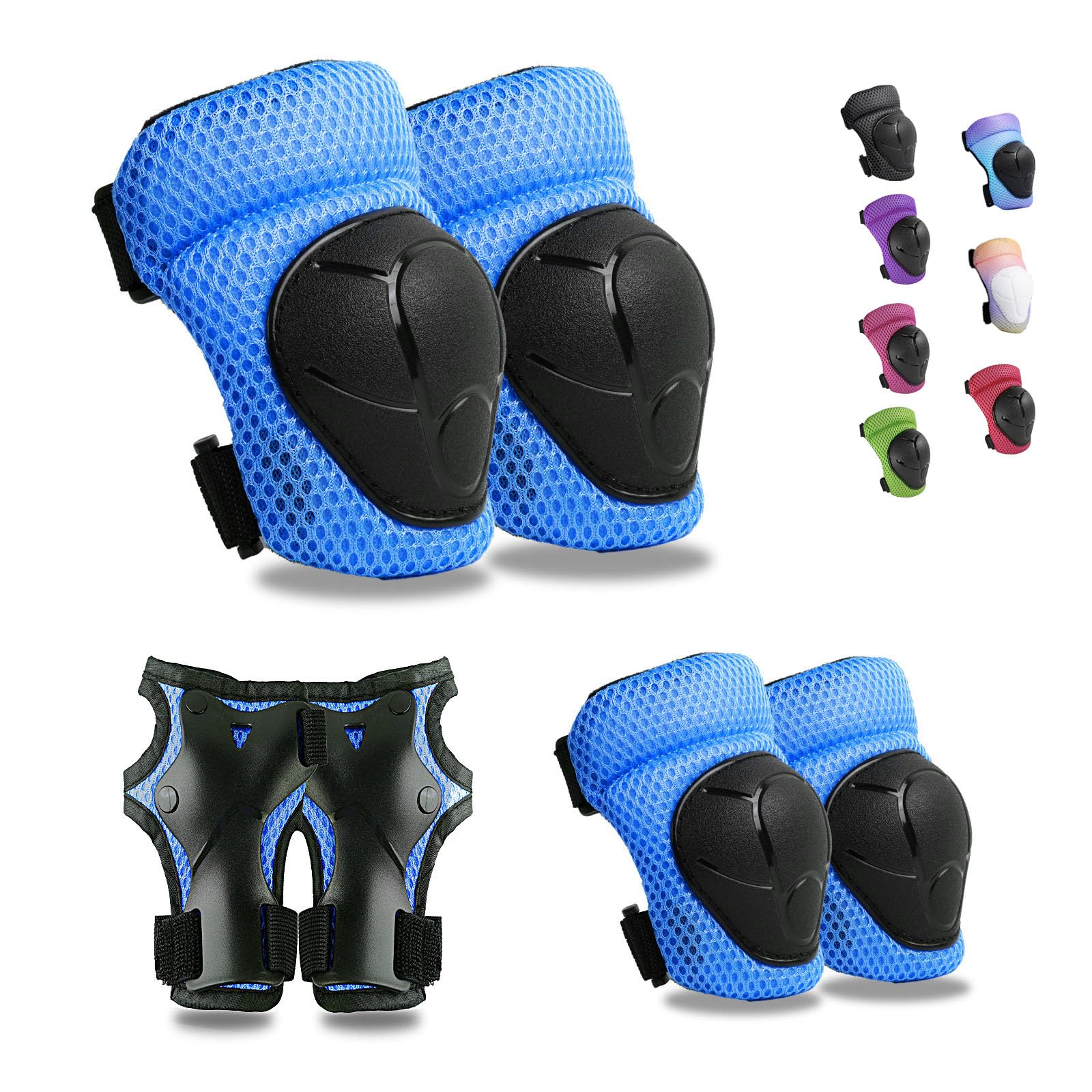 Knee Pads Elbow Pads Wrist Guards Set for Kids,Upgraded Protective Gear for Toddle 4-12 Boys or Girls Children Roller Skating Scooter Skateboarding
