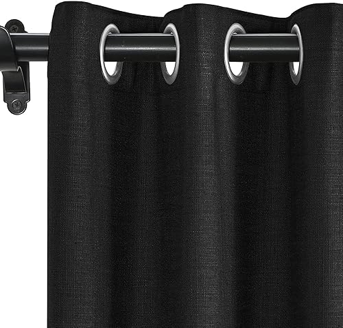 Miniatura 24 de Fcosie Cortinas 100% opacas de 84 pulgadas de largo, cortinas texturizadas de lino con aislamiento térmico, panel de cortina con ojales en la parte