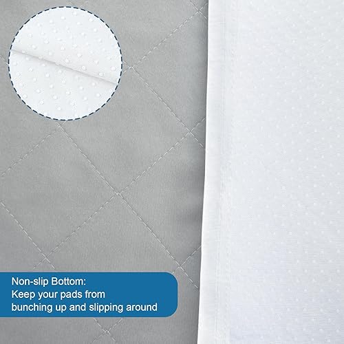 Miniatura 15 de Almohadillas de cama lavables e impermeables de 34 x 36 pulgadas, paquete de 2 almohadillas reutilizables para incontinencia, protectores de hojas