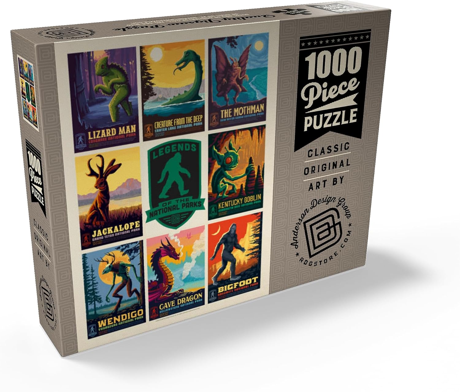 MyPuzzle Legends of The National Parks: Multi-Image Print - Edition 1, Vintage Poster - Premium 1000 Piece Jigsaw Puzzle for Adults