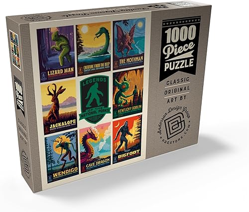 Miniatura 2 de MyPuzzle Legends of The National Parks Impresión multiimagen - Edición 1, póster vintage - Rompecabezas premium de 1000 piezas para adultos