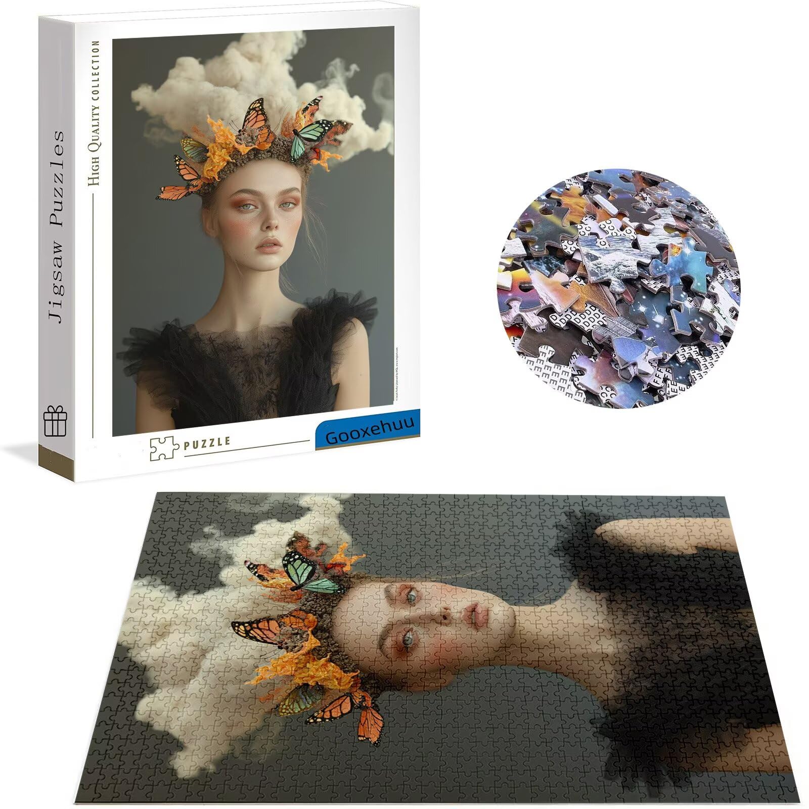 Puzzle 3000 elementów dla dorosłych 3000 elementów, puzzle dla kobiet, gry edukacyjne, drewniane puzzle, motyle, prezenty dla nastoletnich chłopców w wieku 14-16 lat, 122 x 81 cm, g-924