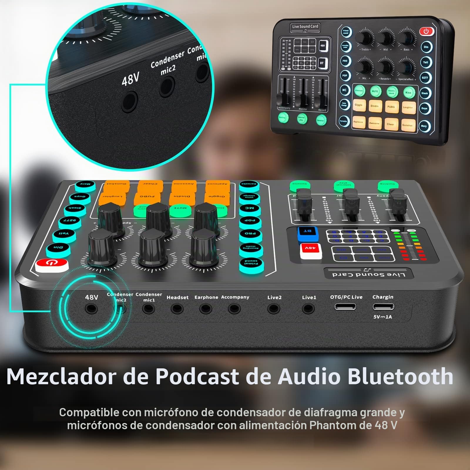 Paquete de Equipo de Podcast, Paquete de micrófono de Condensador Audio Profesional/Equipo de Estudio/micrófono de Podcast para transmisión de transmisión, Juegos, grabación, Canto, Tiktok, Youtube