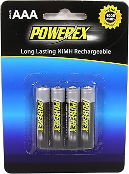 Powerex MHRAAA4 Powerex AAA 1000mAh 4-Pack Rechargeable Batteries