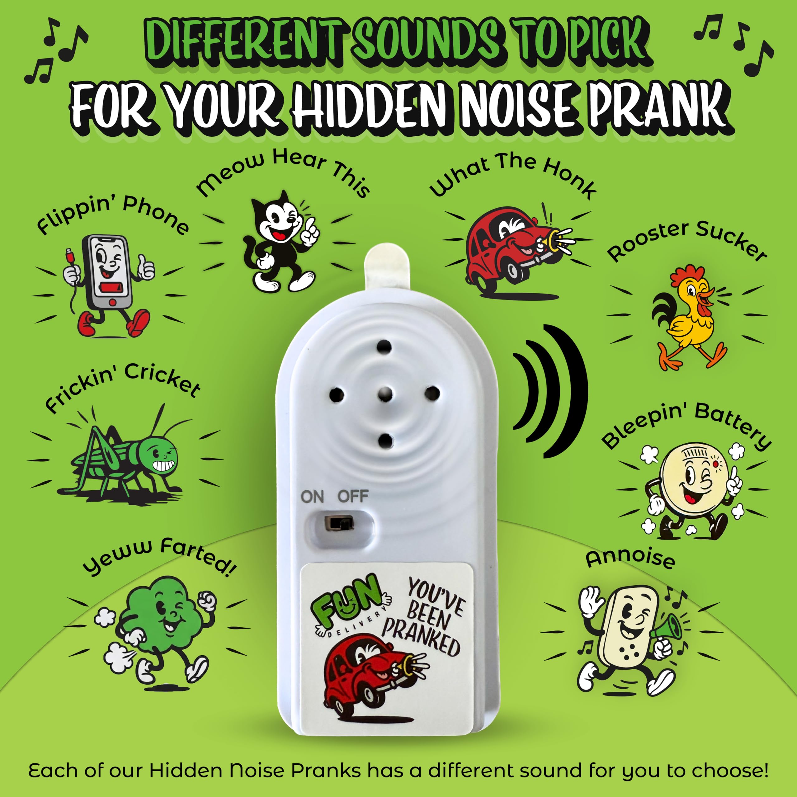 FUN delivery What The Honk Hidden Noise Maker Prank – Laut, Timed, & Impossible-to-Ignore Car Horn Prank Sound Device - Funny Gag Gifts & Harmless Office Pranks for Coworkers, Car Owners & Carpool