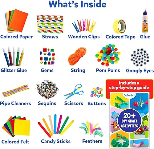 Miniatura 2 de Skillmatics Kit de arte y manualidades definitivo para niños, más de 2000 piezas, suministros de manualidades con guía paso a paso, juego de