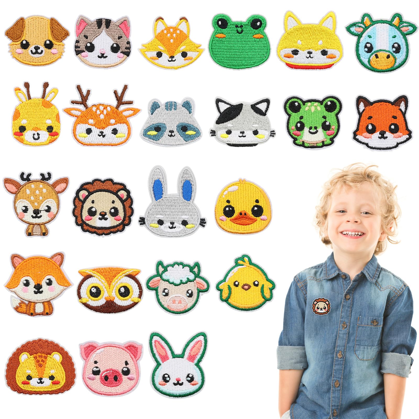 Set 23 Toppe Termoadesive Bambini - Animali Cartoni Animati Per Riparare E Decorare Vestiti - Foto 7