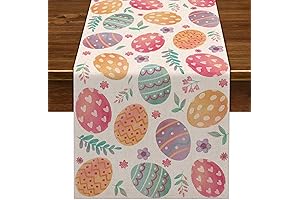 Nepnuser Linen Happy Easter Table Runner: Brighten Your Easter Festivities